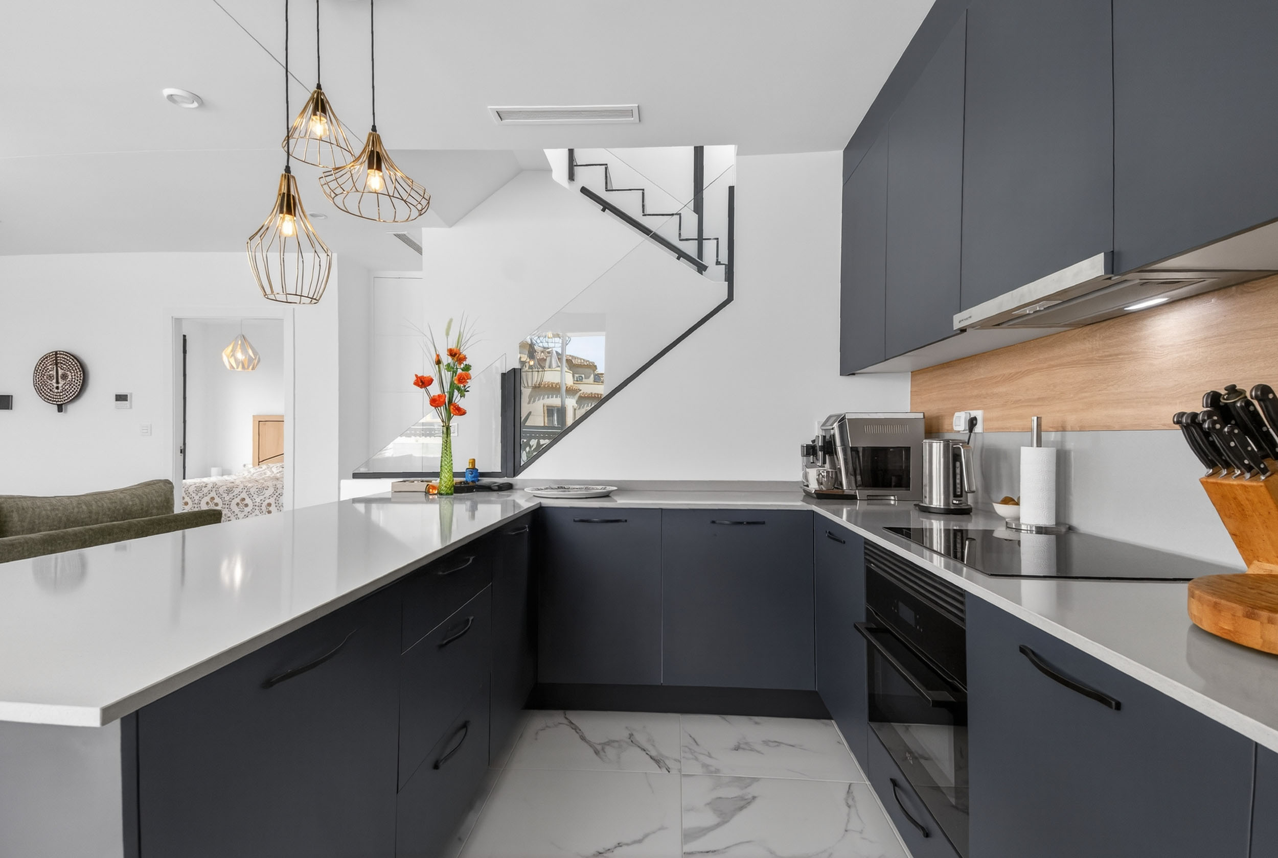 Kitchen island real estate photo